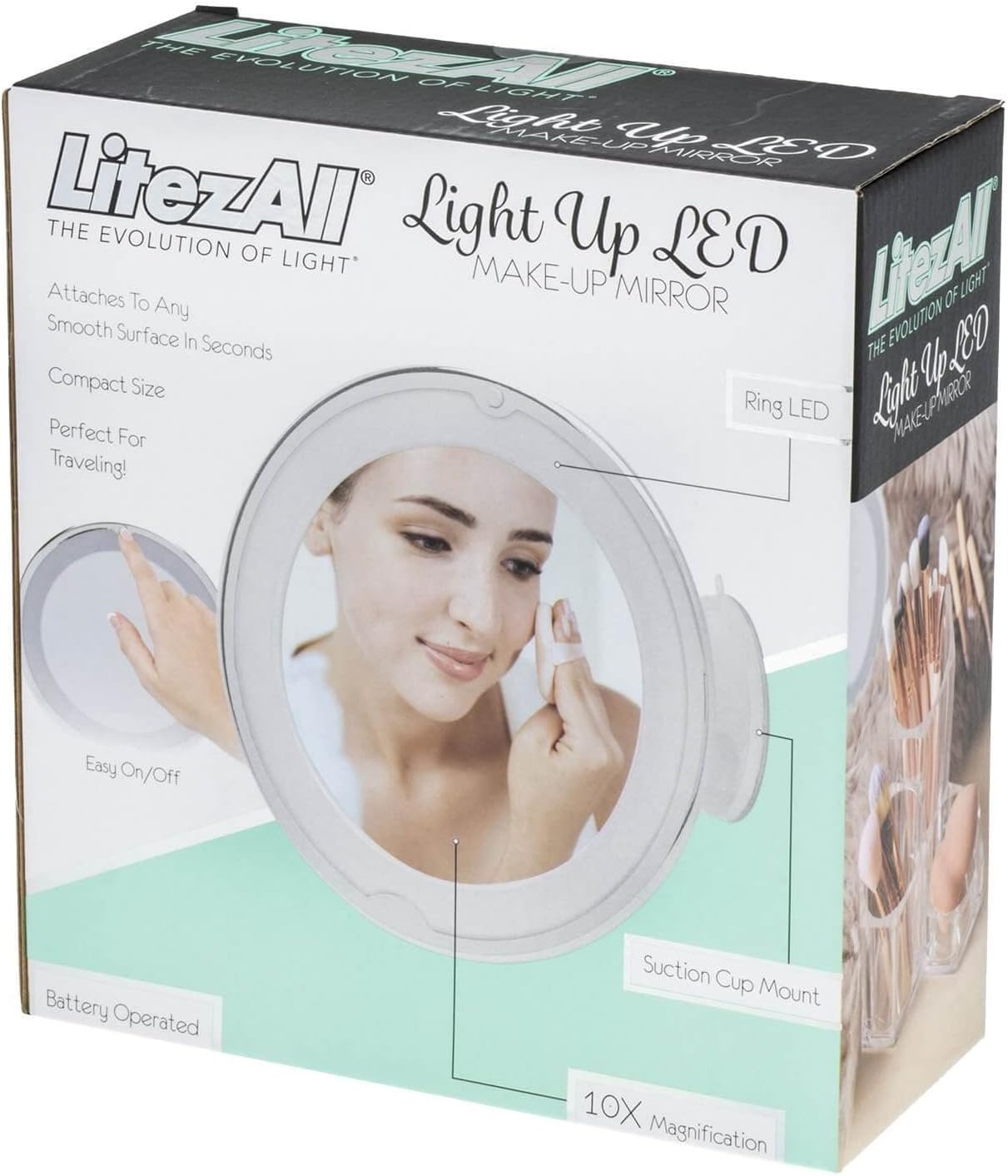 Round LED Magnifying Makeup Mirror with Suction Base