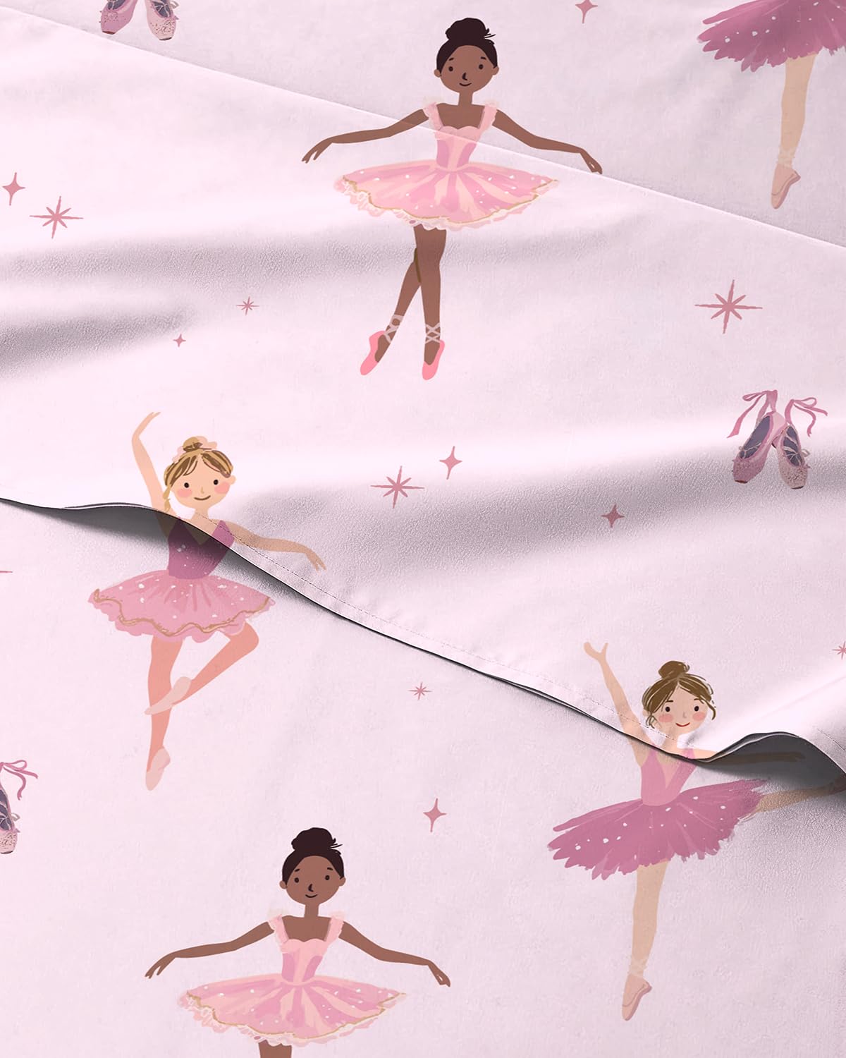 Kids Full Size Ballerina Bed Sheets - 4 Piece Kids Ballerina Sheet Set - Ballet Dance Bedding - Ultra-Soft, Cute &amp; Cozy - Breathable &amp; Machine Washable - Pink Bed Set for Boys, Girls, Teens &amp; Toddlers