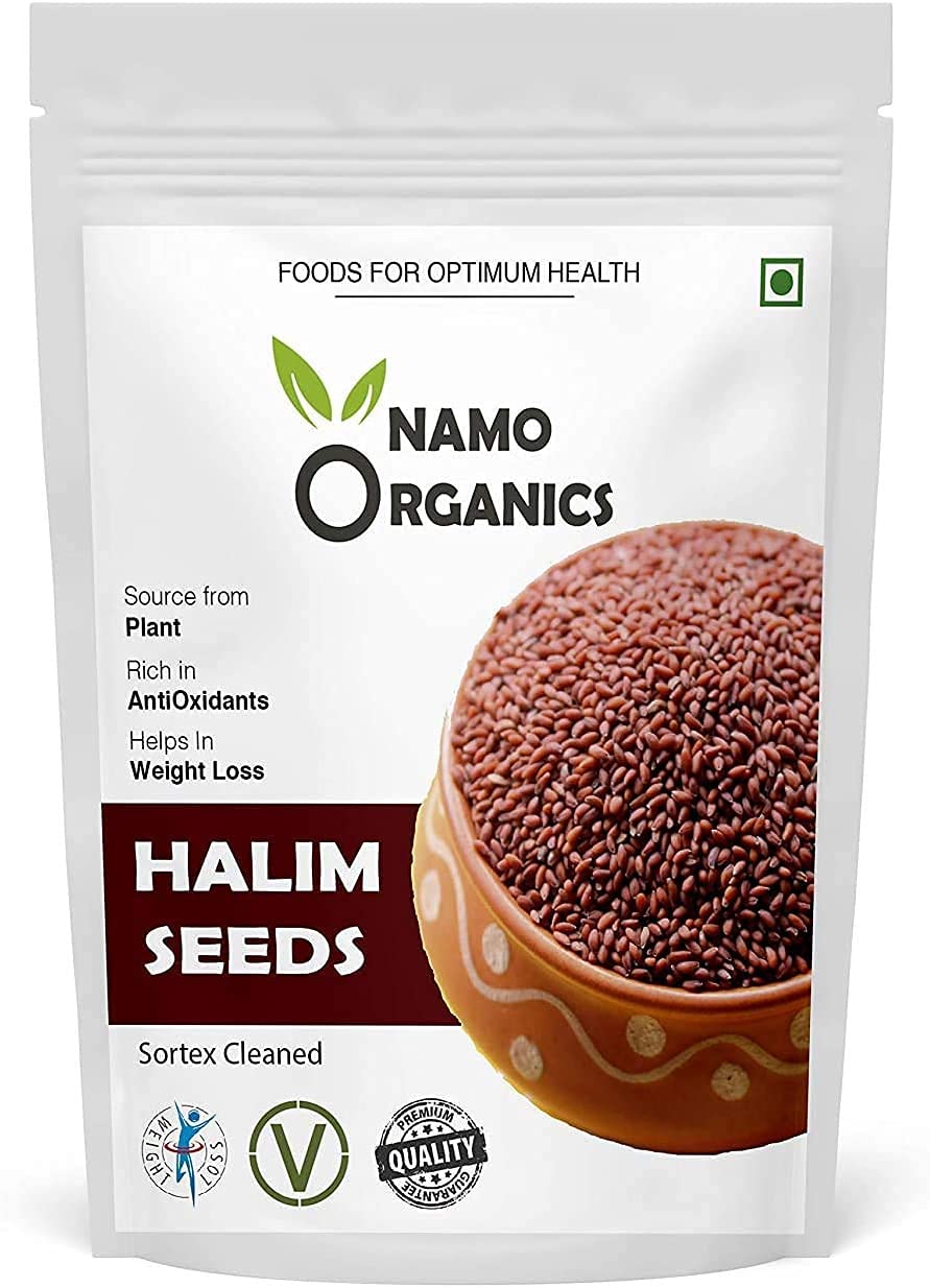 Zeeke Namo Organics 100% Organic Halim Garden Cress Aliv Seeds 900 Gm for Eating Organic and Weight Loss - (Super Saver Pack)