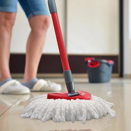 Miniatura 3 de Cabezal de repuesto para trapeador, base, mango de repuesto compatible con la mopa giratoria de microfibra OCedar EasyWring, 2 recambios de