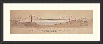 Framed Art Print,#39;Golden Gate Bridge by Craig S. Holmes Outer Size 40 x 17" | Golden Gate Bridge by Craig S. Holmes, 40x17, Vintage Decor, Bridges Artwork Small