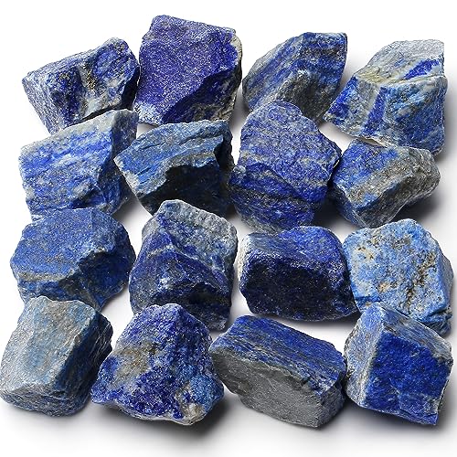 MAIBAOTA Natural Lapis Lazuli Crystal Stone Bulk Raw Healing Crystal Stones 1' Raw Rough Gemstones Rocks for Tumbling Polishing Cutting Quartz Crystals