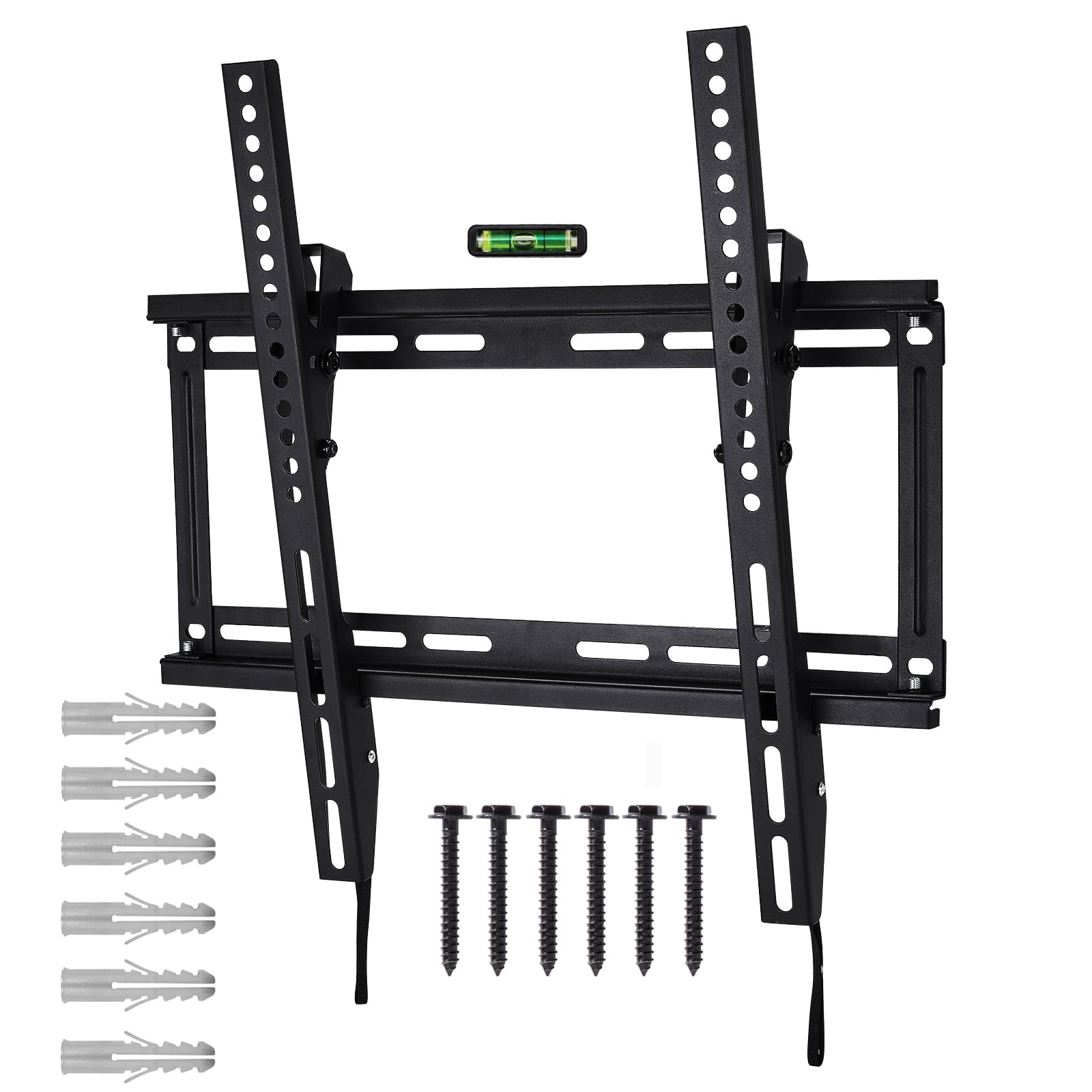 Polarduck TV Bracket VESA Wall Mount for Most 23-55 Inch OLED LED LCD Plasma Flat Curved TVs | Tilt and Swivel Slim Universal TV Wall Bracket with VESA 75x75-400x400 up to 40KG Spirit Level Included