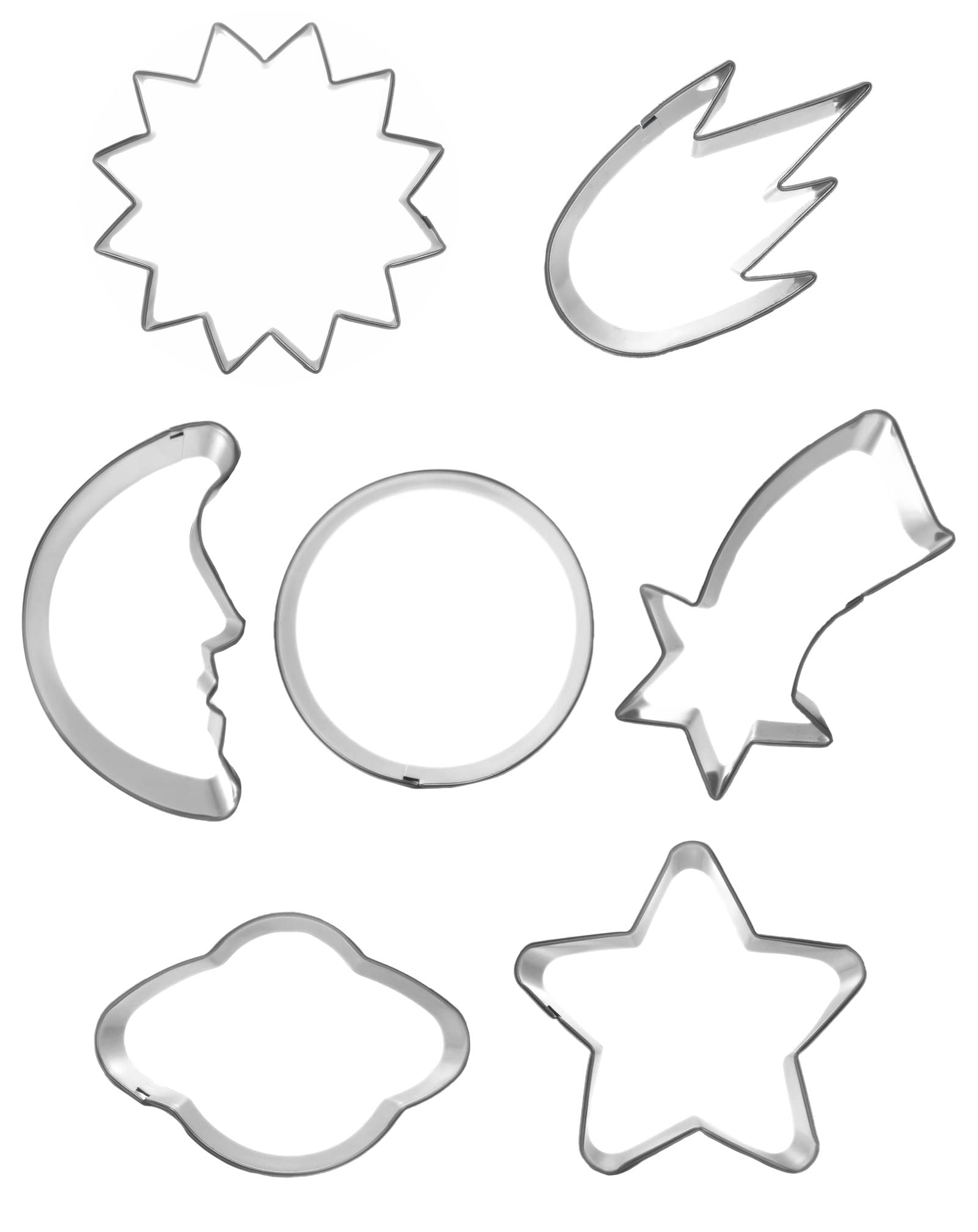 Planet Series Lot de 7 emporte-pièces en acier inoxydable pour enfants