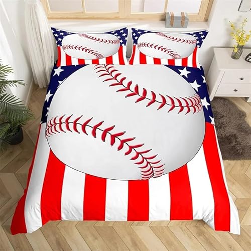 寝室装飾寝具セット,野球子供の10代の3点セット掛け布団カバーセットマイクロファイバー,四季布団かばー暖かいふわふわ,1掛け布団カバー170*210cmと2枕カバー43x63cm