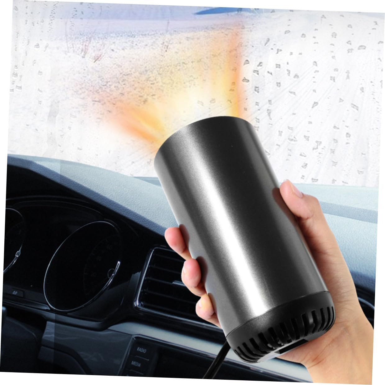 Abaodam Calentador de Coche Mini Desempañador de Parabrisas Purificador de Aire para Vehículo Soplador de Aire Caliente para Coches para Viajes