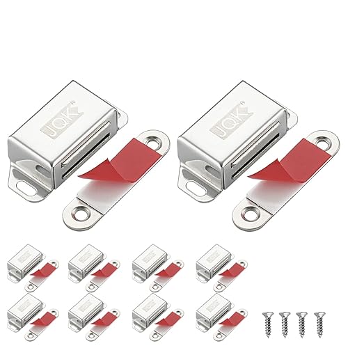 JQK Magnetic Cabinet Door Catch, Stainless Steel Closet Catches 10
