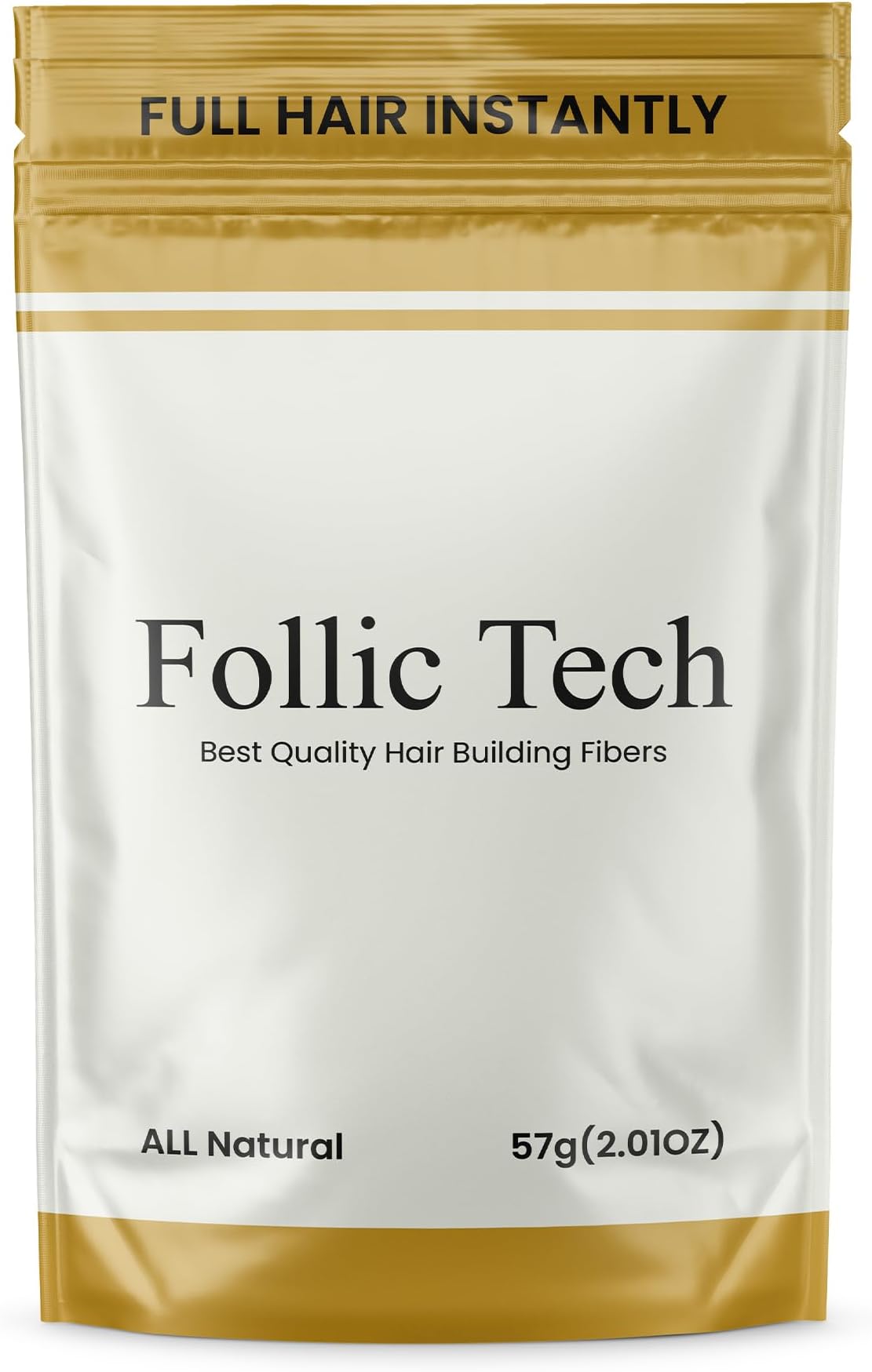 Follic Tech Hair Building Fibers 57 Grams Highest Grade Refill That You Can Use for Your Bottles from Competitors Like Xfusion®, Miracle Hair® (Light Brown)