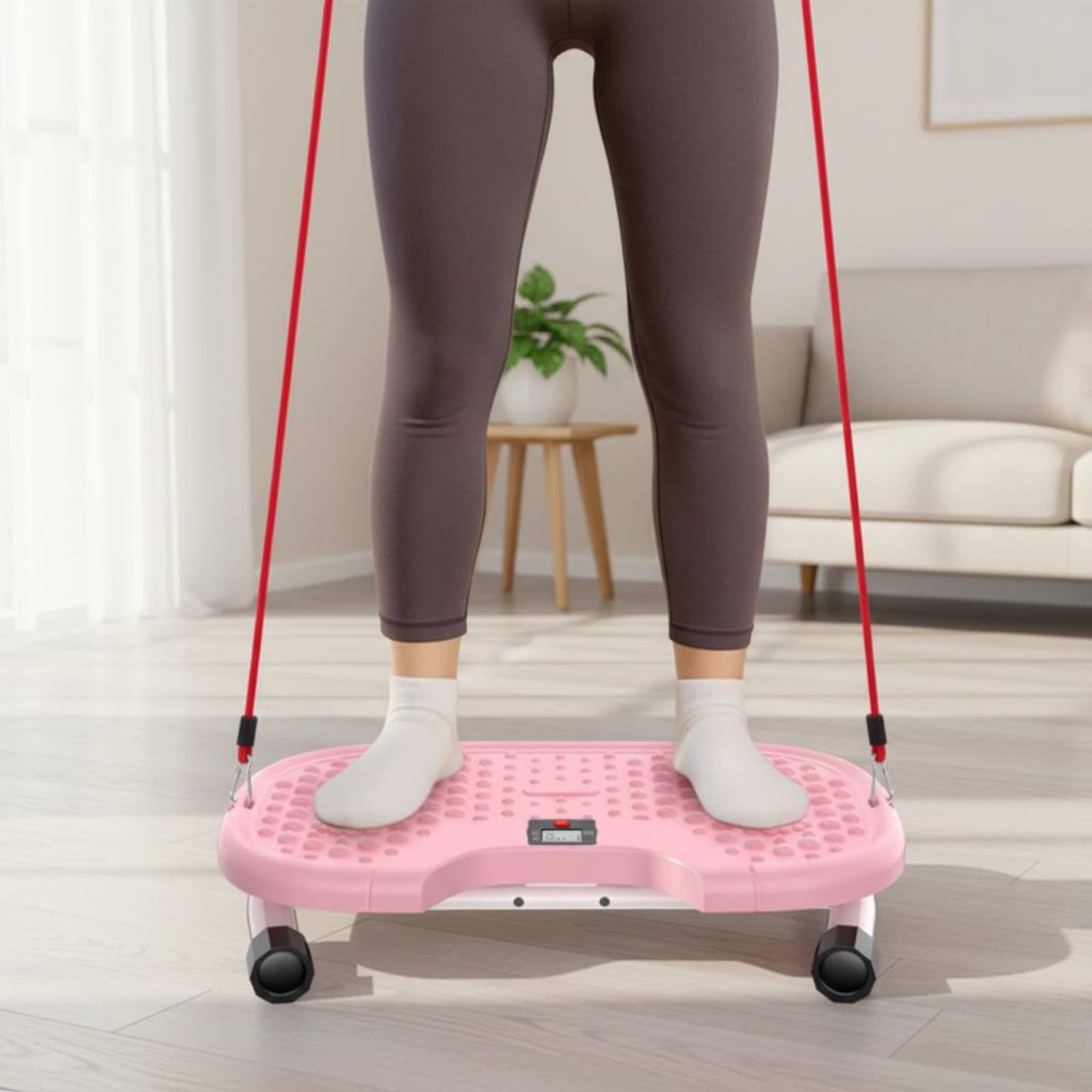 Amagogo Fitness Machine Pedana Torcente Stepper Piattaforma Girevole Rotazione Vita con Elastici Superficie Antiscivolo in E Acciaio per Allenamento a Casa, Blu, Blu