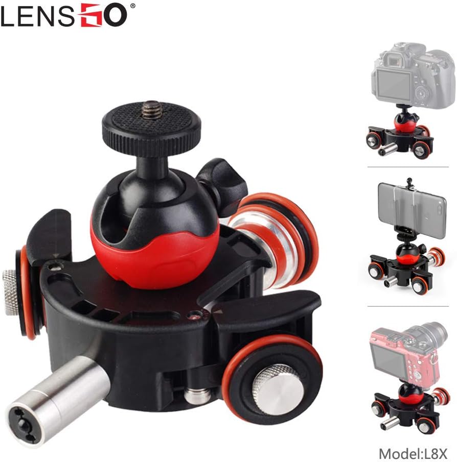 LENSGO Camera Video Track Dolly Motorized Electric Slider Motor Dolly Truck for Nikon Canon DSLR Movie Vlogging Gear Rail System