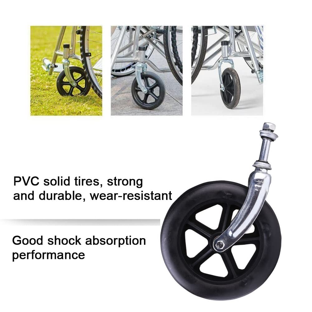 Ruedas de repuesto para silla de ruedas – Neumáticos sólidos no neumáticos, rodamientos de 8 mm, ideal para andador con ruedas, rendimiento duradero y fiable