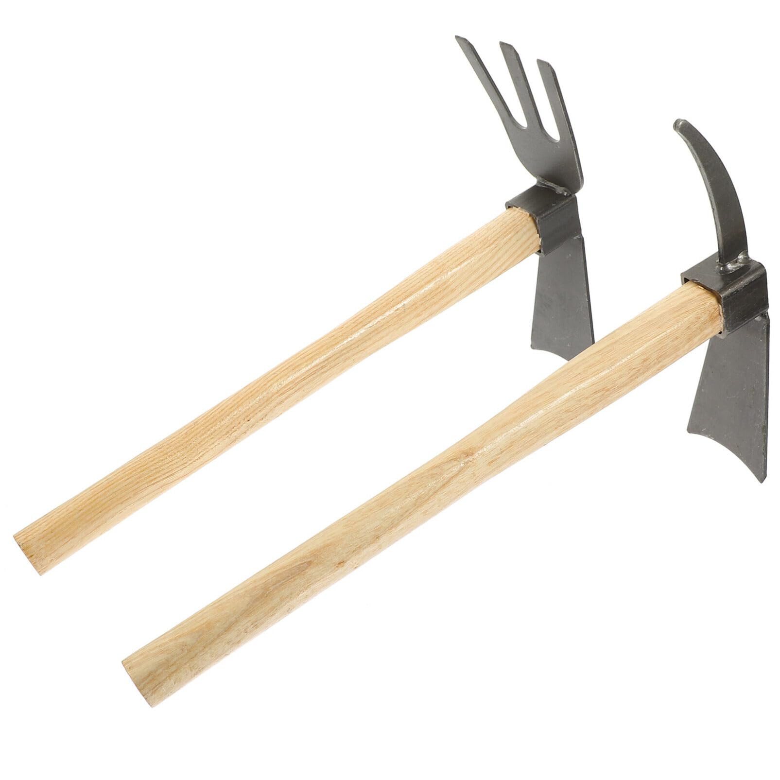 Yardwe 2 Stück Gartenhacken aus Manganstahl mit Holzstiel für Gartenarbeit Breite Anwendung und rutschfeste Griffe für Gartenzubehör und Gemüseanbau