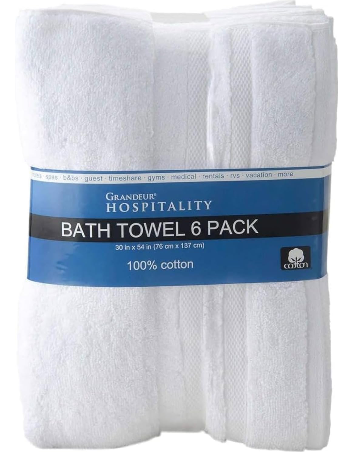 Express Minds llc Grandeur Hospitality Bath Towel 6 Pack 34" x 54" 100% Cotton 6 Pack