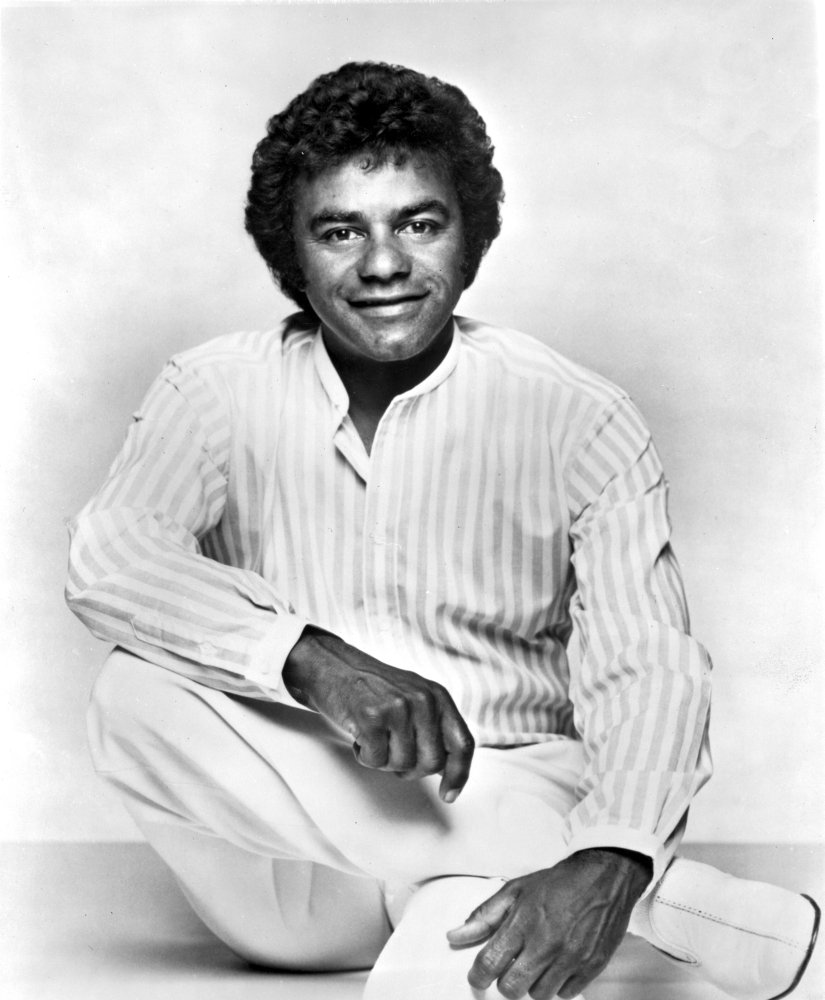 Snapklik.com : Johnny Mathis Wearing A Striped Shirt Photo Print