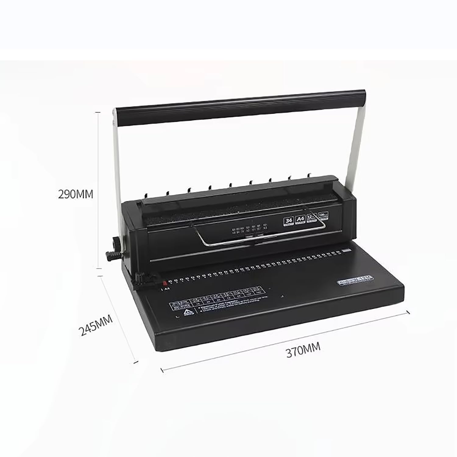 Relieuse à anneaux en fer à 34 trous, perforatrice A4, capacité de 120 feuilles, perforatrice pour feuilles mobiles, pour bureau, maison, école
