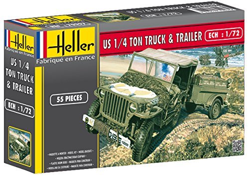 Kit Heller camión militar con remolque para aficionados al modelismo