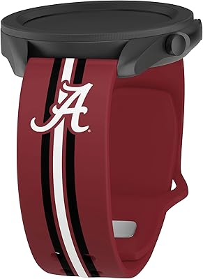 Affinity Bands Alabama Crimson Tide HD Watch Band Compatible with Samsung Galaxy Watch and more (20mm Short Stripes)