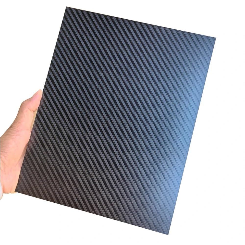 Foglio composito in fibra Foglio di carbonio artigianale nero 3K, larghezza 245 mm, lunghezza 395, finitura opaca in twill, anti-invecchiamento, 1 pezz0(1.5mm)