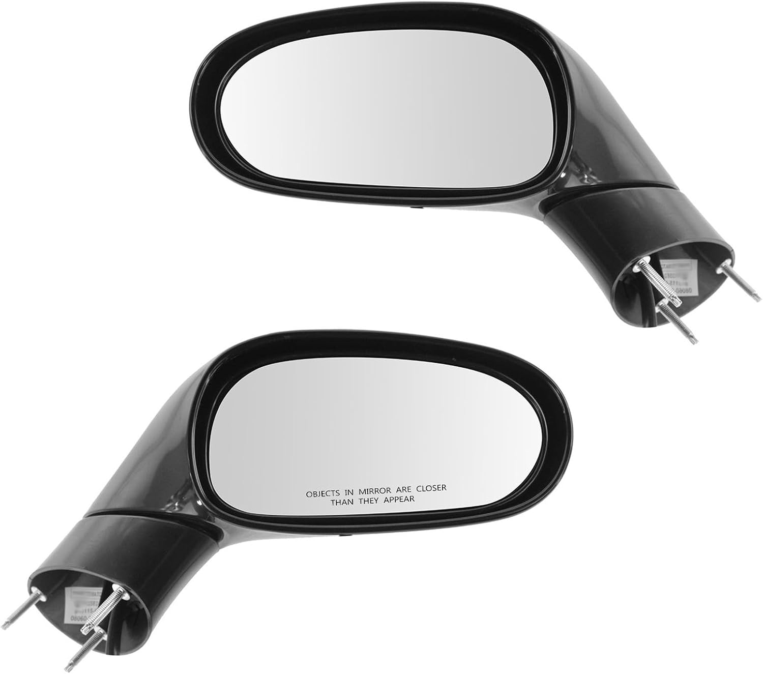 2 Piece Driver and Passenger Side Mirror Assembly Set Electric Adjustment Heated No Memory Black Compatible with 2005-2009 Chevrolet Corvette GM1321412