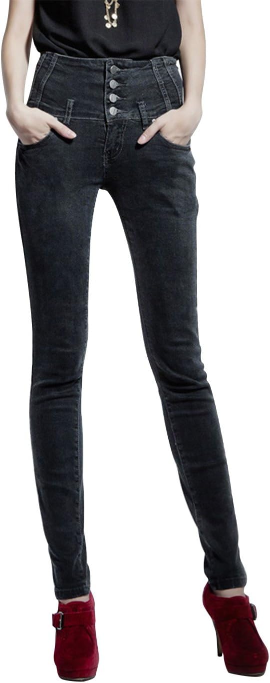 UPER FEET Women's Vintage High Waist casual fashion Denim Skinny Leg Jeans-26