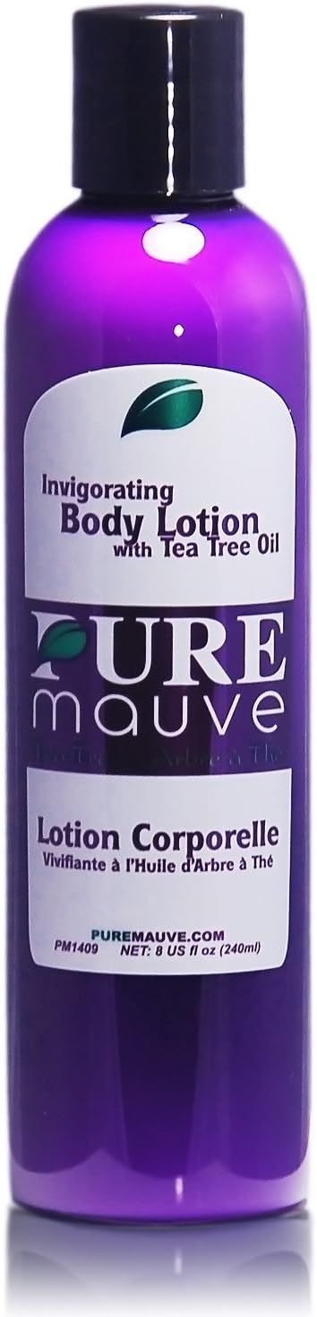 Pure Tea Tree Body Lotion, Mauve Invigorating Moisturizer, Ideal for Itchy, Dry, Oily, Blemish Prone Skin, Contains Natural Shea Butter, Vitamin E