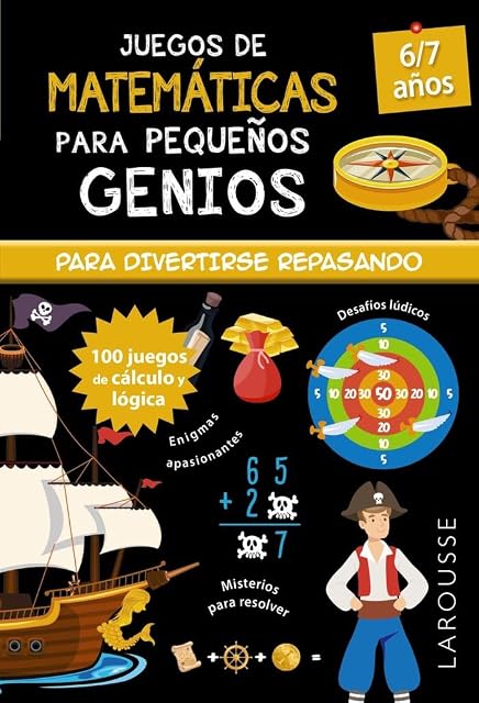 Portada de Juegos de matemáticas para pequeños genios 6-7 años