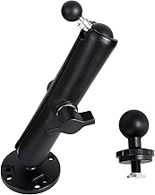 Heavy-Duty GPS & Phone Mount Holder with Long 5.9" Arm - Universal 17-25mm (5/8"-1") Ball Adapter/T-Bolt Base - Compatible with Garmin GPS, Backup Camera Monitors, Car Dashboard Drilling Installation