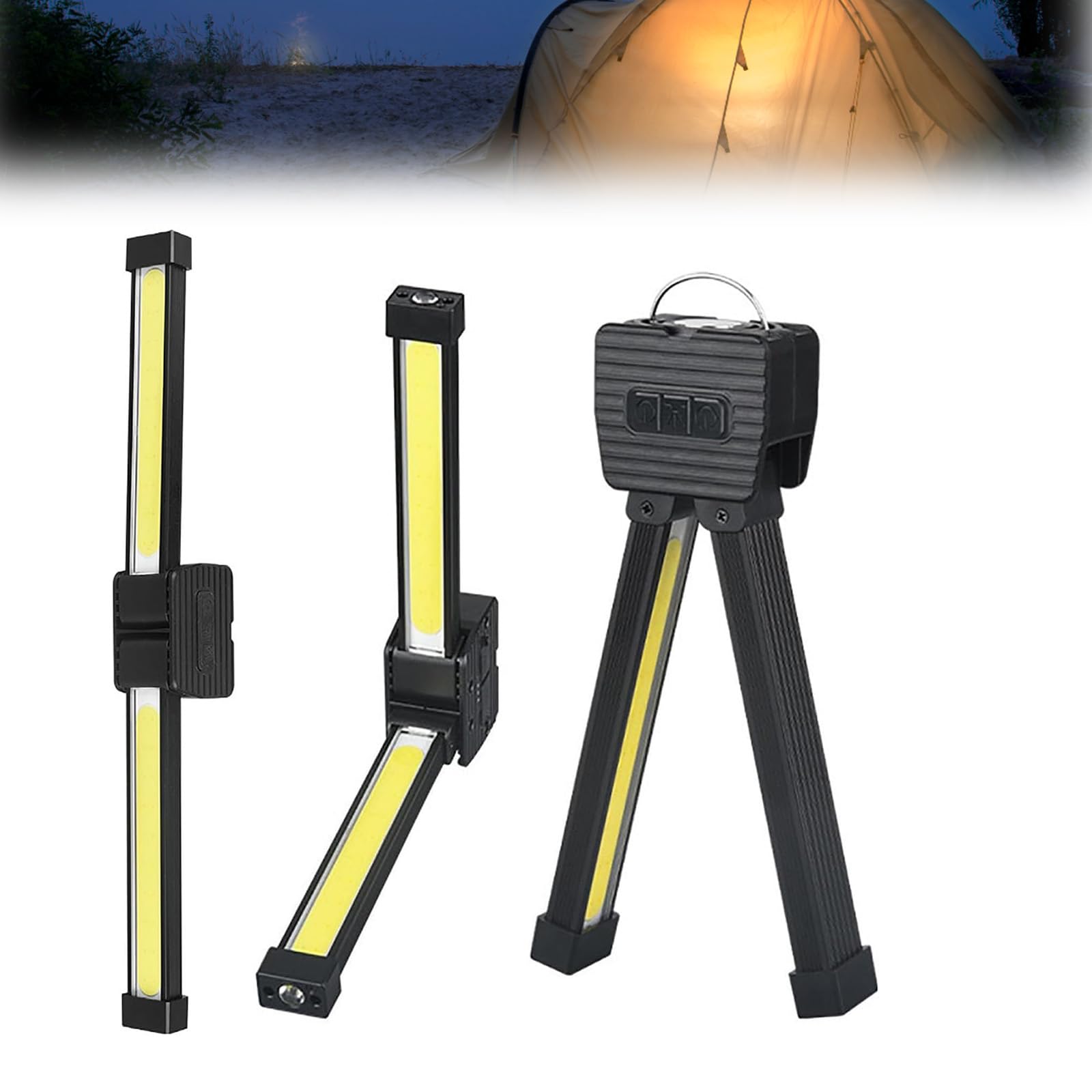 Lámpara Posadora Magnética Para Gimnasio - 7 Niveles De Brillo, 4 Colores, Plegable 180°, Base Magnética Y Gancho