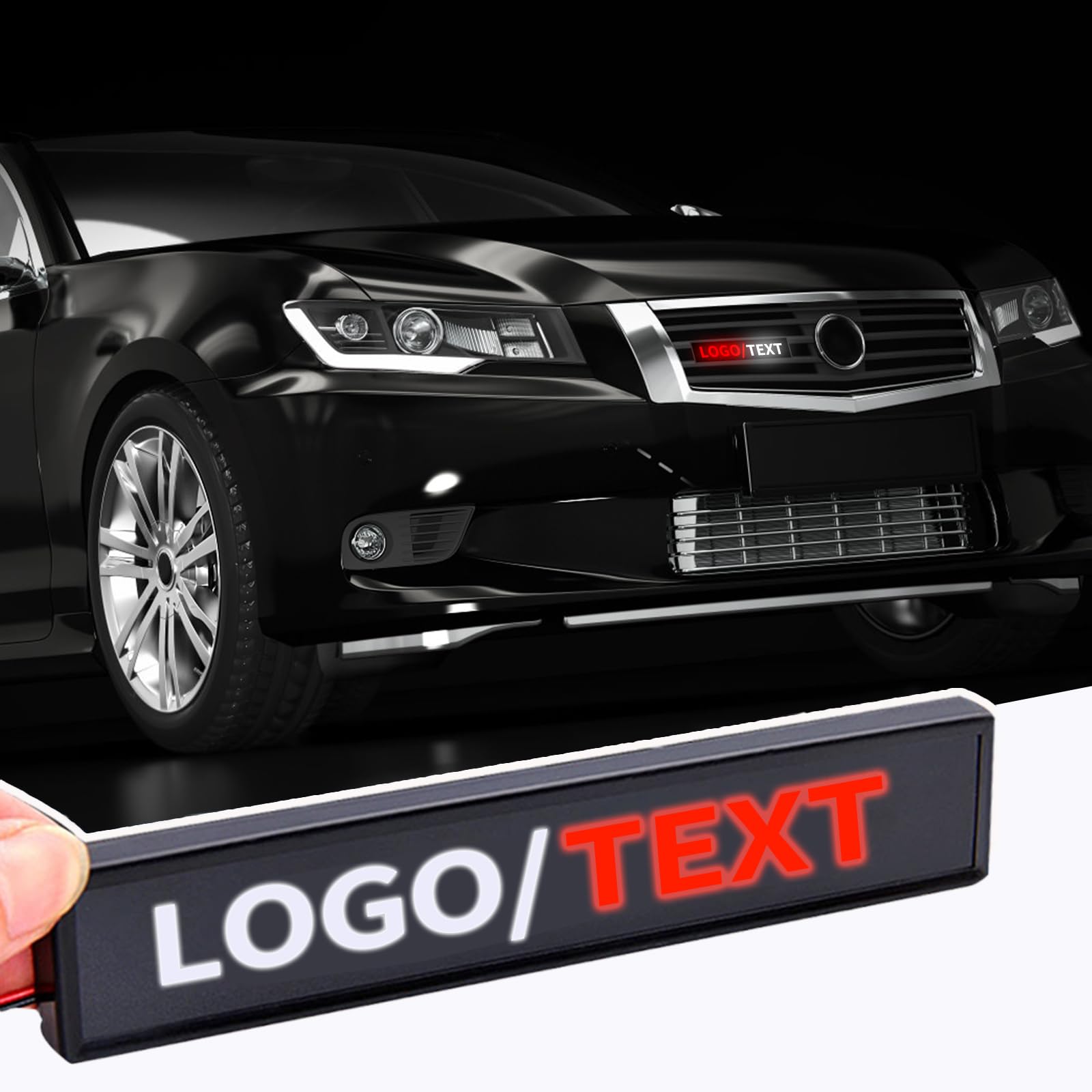 Custom LED Grille Badge, Personalized Car Logo, Luminous Front Grille Decorative Emblem, Car Modification Accessories Decorative Lights