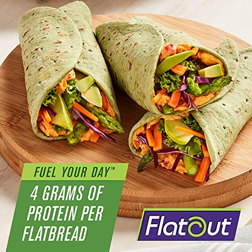 Flatout Flatbread, Carbdown Light Spinach Wraps, Perfect For Use As Sandwich Bread, Pizza Crust, Tortillas, Wraps And More, 8 Flatbreads, 8 Pack #TOP3