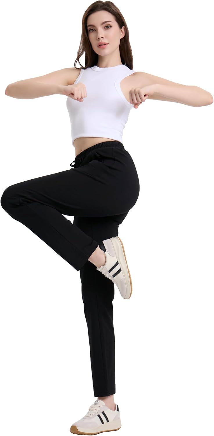 SEVEGO Women's Sweatpants Tall Cotton Yoga Lounge 30"/32"/34"/36" Casual Open Bottom Soft Workout Zipper Pocket Joggers - Image 8