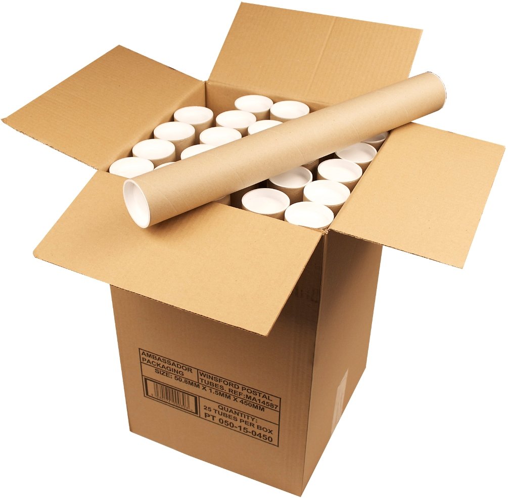 Cardboard Postal Tube 50mm x 450mm Box of 25