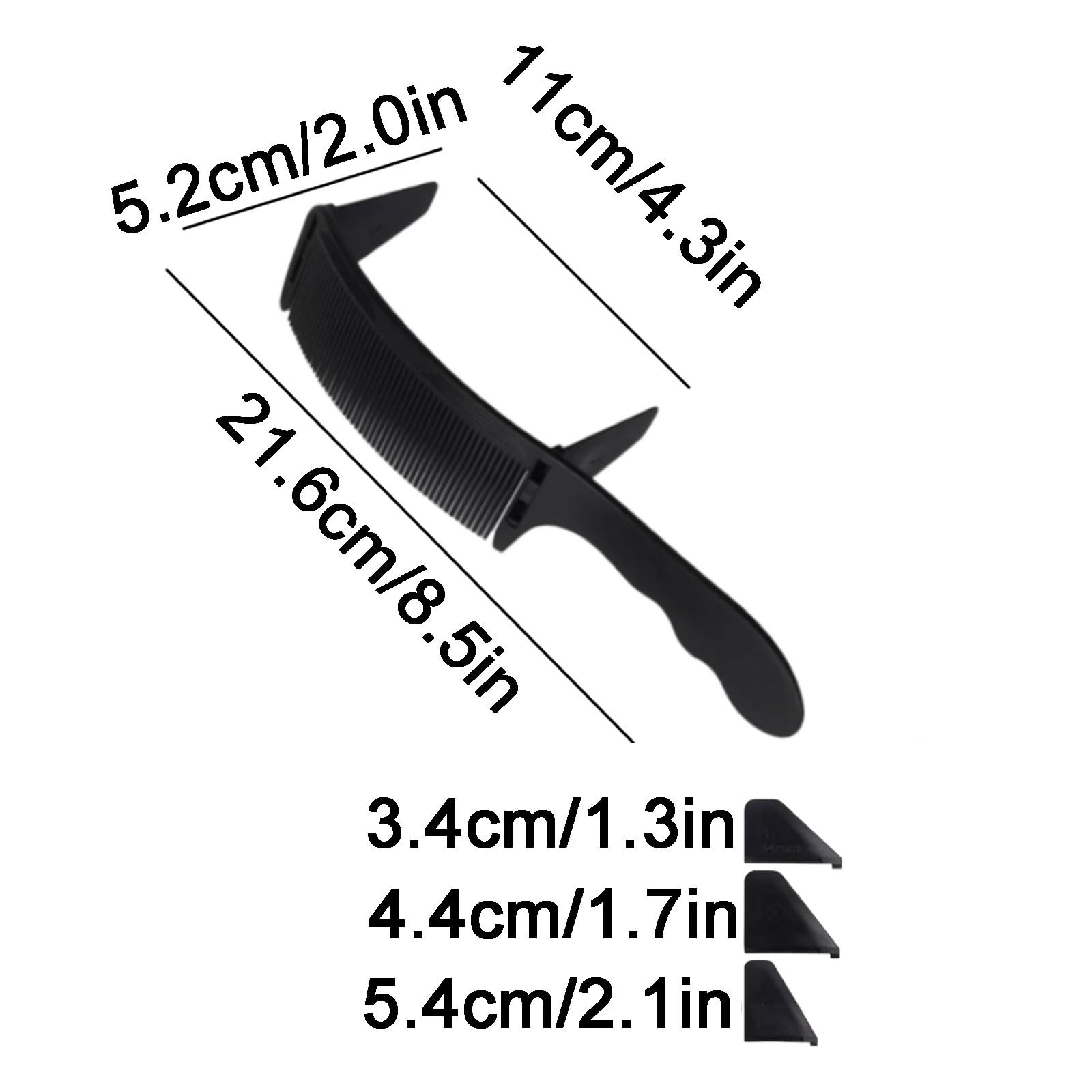 Léger Peigne en résine à long manche for hommes, brosse à cheveux démêlante de positionnement réglable en forme de S, multi-usages multifonctionnel(Svart,2 pcs)