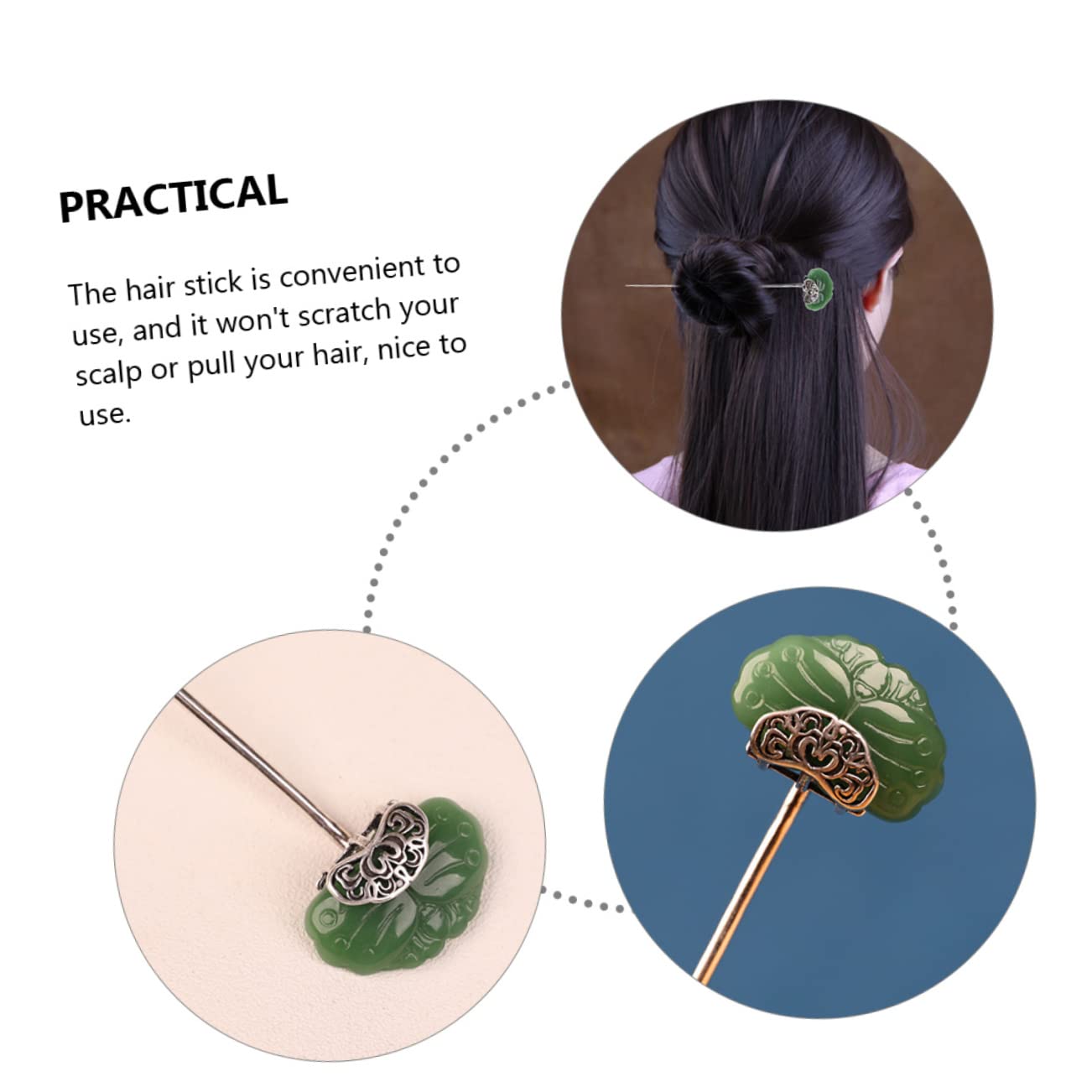 Healeved 3piezas Pinza Para Cabello De Agata Diseño Clásico Accesorios De Peinado Para Mujeres Cabello Para Ocasiones Especiales