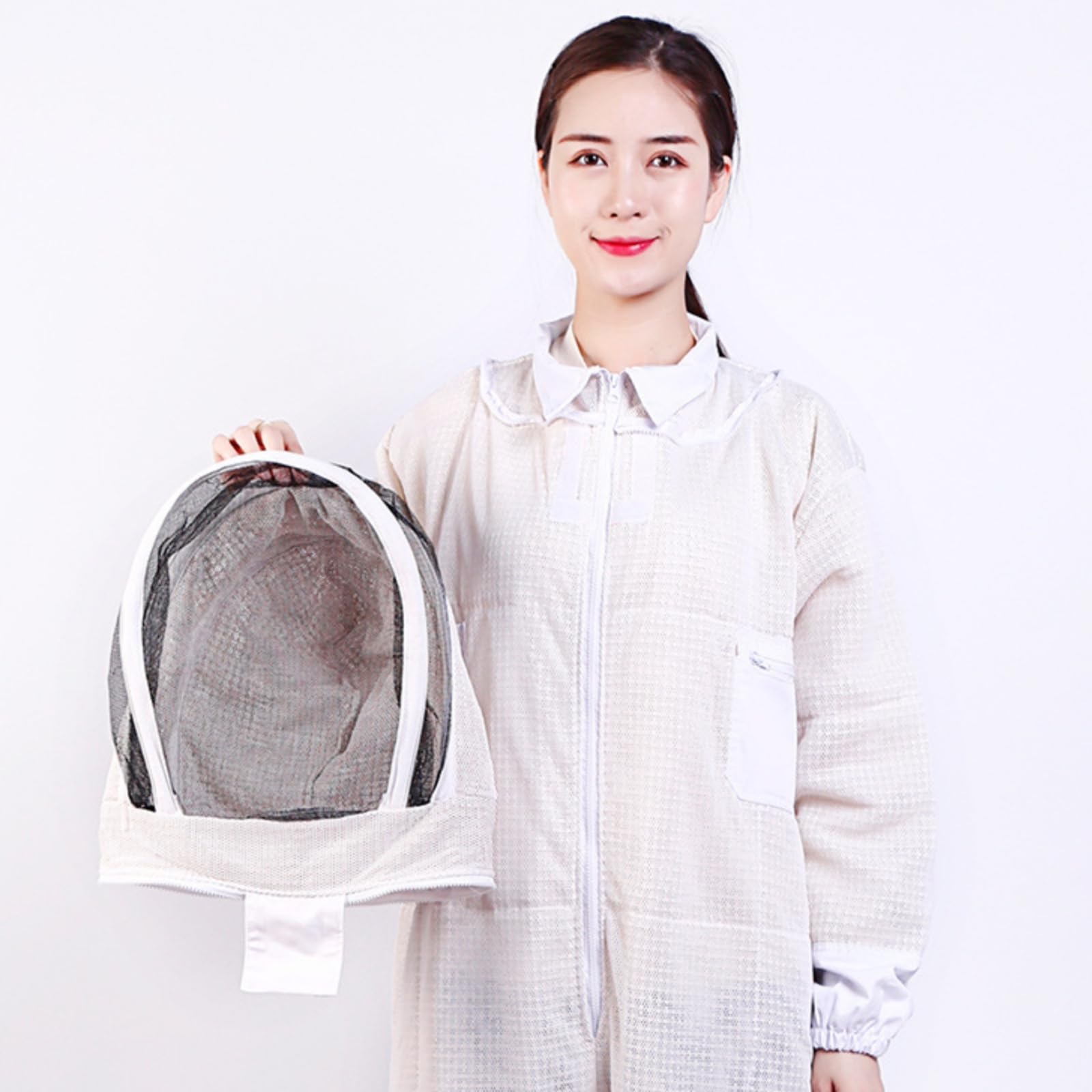 Combinaison Protection Apicole Tissu Tissé Texturé Tenue D'apiculteur Poignets Élastiques pour Apiculteurs, size to 2