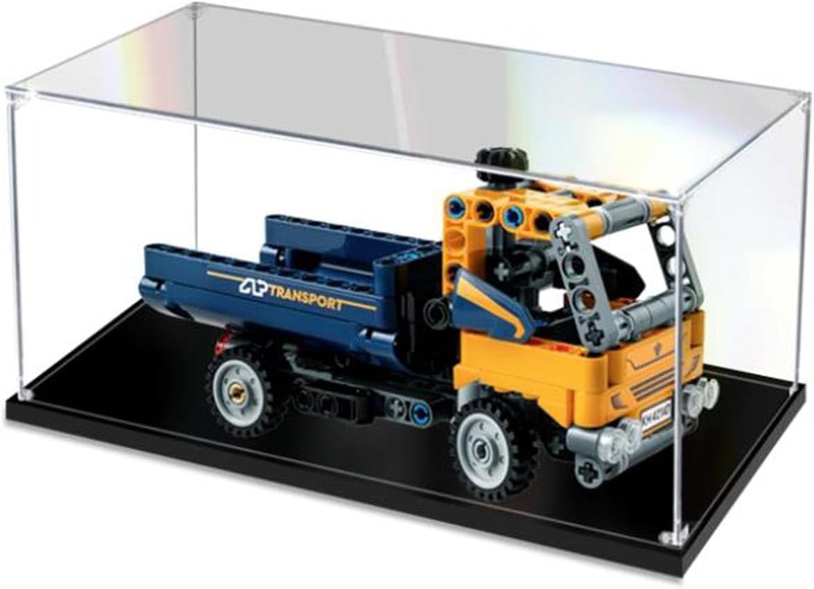 Acrylic Display Case for Lego Dump Truck 2in1 Toy Building Set 42147 - Showcase, Protect & Decorate Your Masterpieces with Dustproof Storage (2mm Transparent)