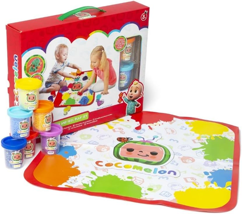 Toyland® Cocomelon Toddler Sensory Play Set - Play Mat, Squeeze Sand ...