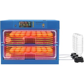 128 Eggs Incubator Fully Automatic Incubator Drawers Incubator Fully Automatic Incubator for Chickens Ducks and Other Birds with Moisture Monitoring and Automatic Egg Rotation