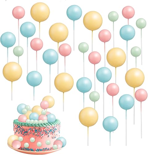 Decoración de bolas para tartas, mini globos para tartas, bolas de espuma coloridas, para pasteles, cupcakes, decoración de horneado para
