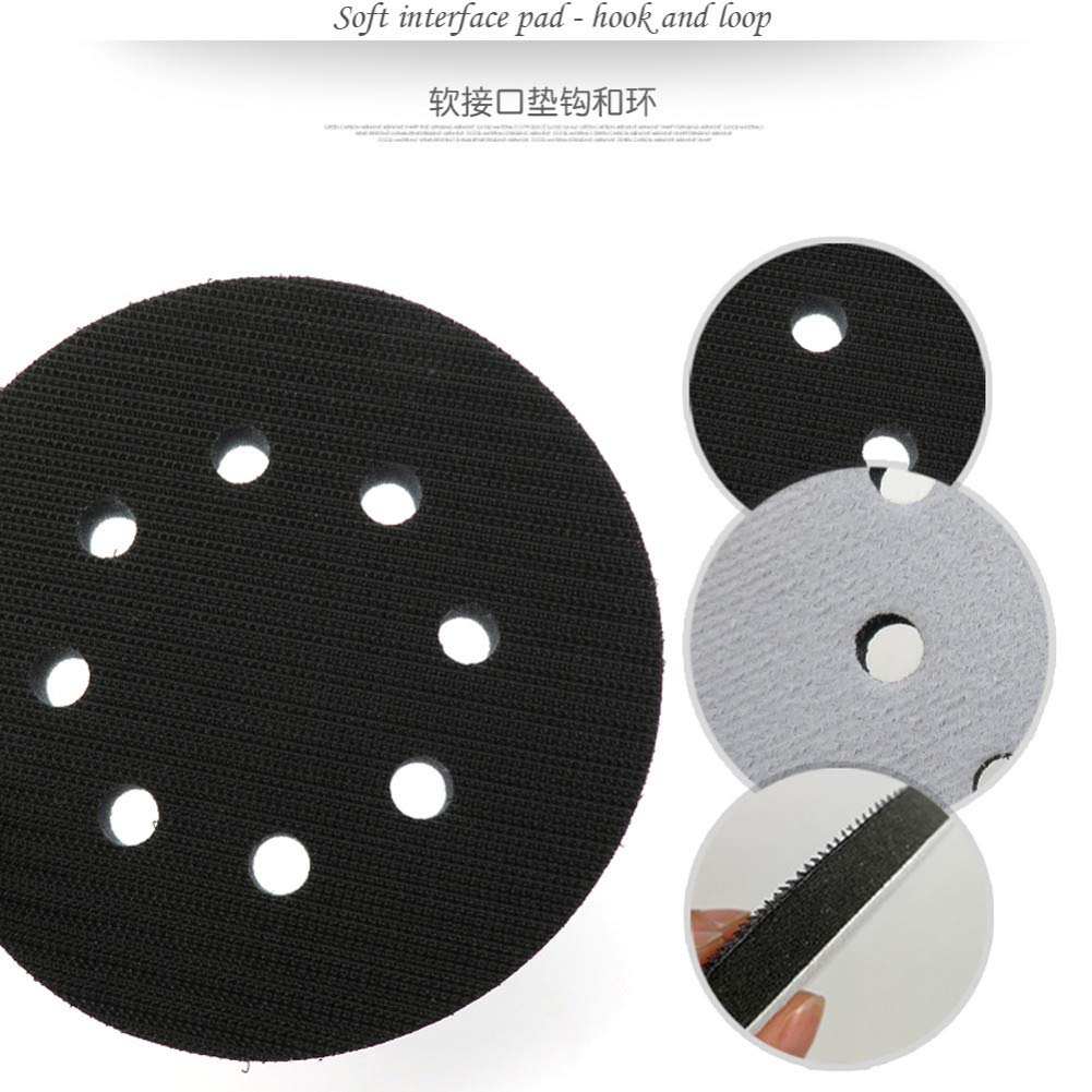 5 piezas 5 pulgadas 8 agujeros 125 mm almohadilla de interfaz suave para gancho y bucle disco de lijado almohadilla de respaldo herramientas eléctricas accesorios