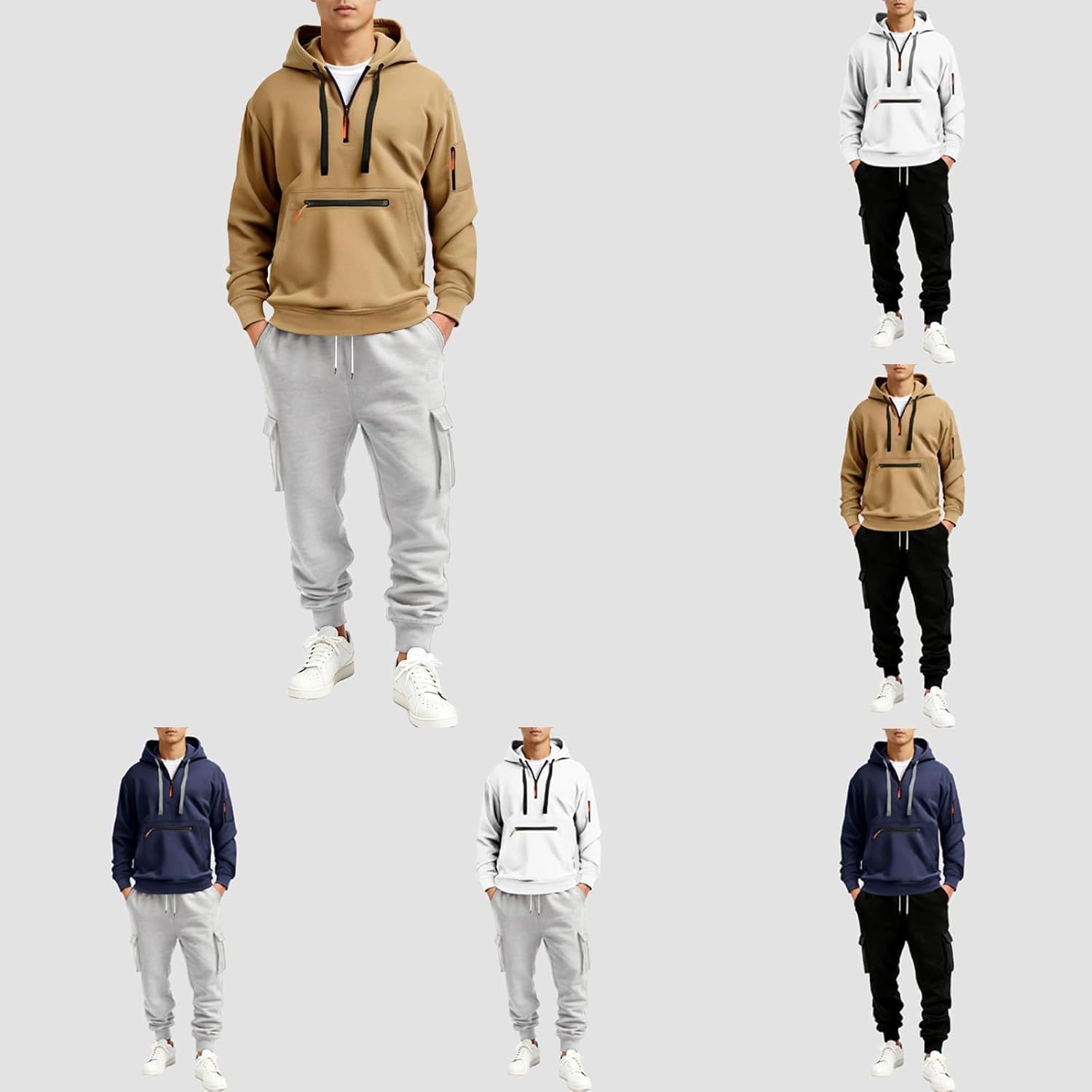 [Znepste] メンズ 2点セット スウェット ジャージ パーカー スウェットパンツ 上下セット ランニングウェア 無地 カジュ