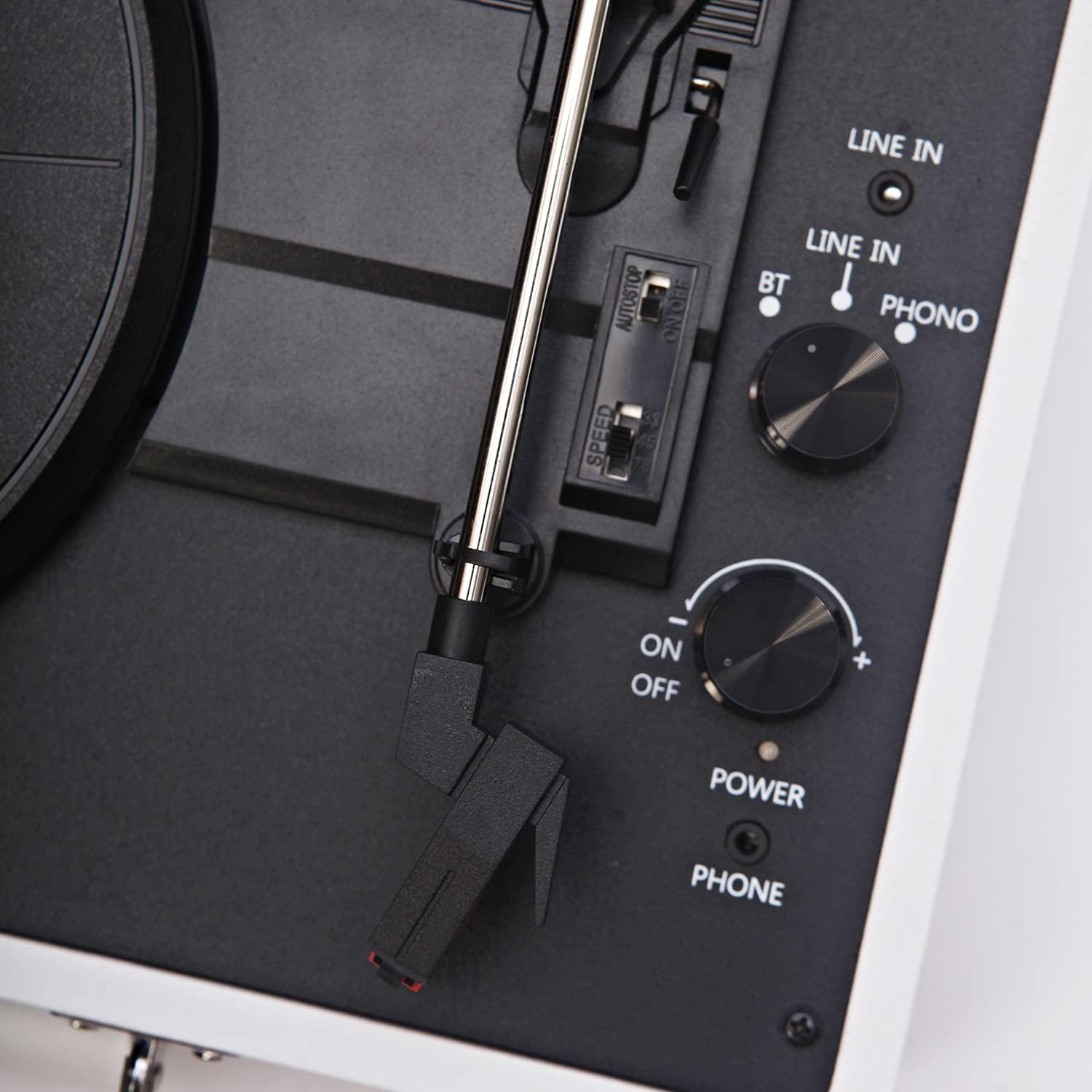 Arkrocket Curiosity Bluetooth Turntable Retro Suitcase 3-Speed Record Player with Built-in Speakers (White)