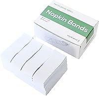 Vista 8 de NATURALABEL Banda de Servilletas Estándar, Anillos de Servilleta de Papel Autoadhesivos 2000-Unidades (Blanco)