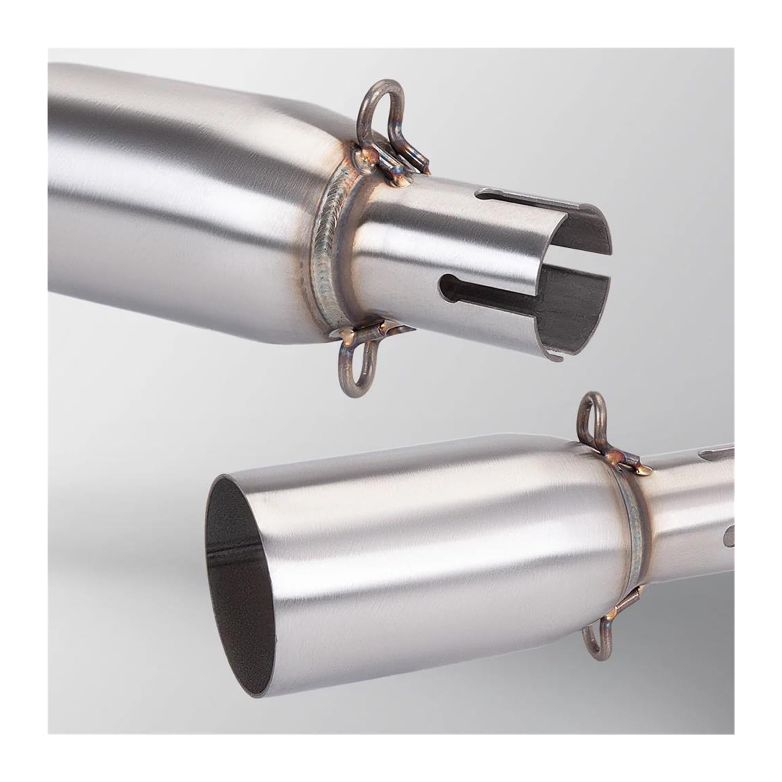 Terminali Scarico Doppi Tubo Di Collegamento Intermedio Moto Marmitta Migliorata Del Diametro Universale Di 51 Mm Punte Scarico(33MM)