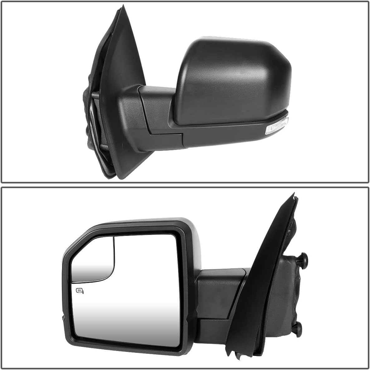 DNA Motoring TWM-058-OE-T888-BK-CL-L Powered+Heated+LED Signal Puddle Light Factory Style Side Mirror Left Compatible With 15-18 F-150 with 22-Pin Plug : Everything Else