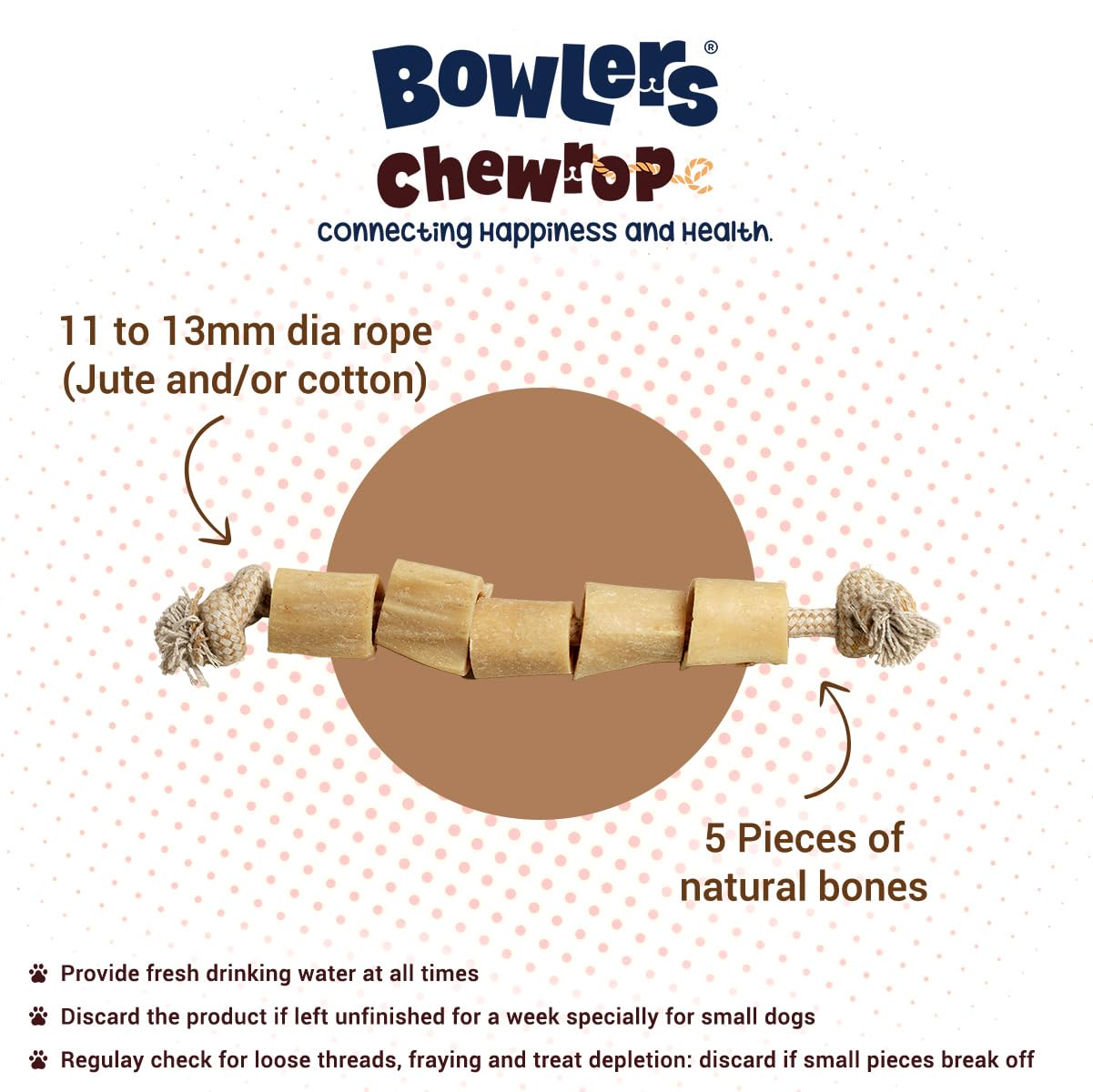 Bowlers Dog Treats Chewrope Abacus| for Large & Giant Breeds | Made of Natural Material |Strengthens & Cleans Teeth | 2 in 1 Toy Plus Treats for bonding with Pets 2