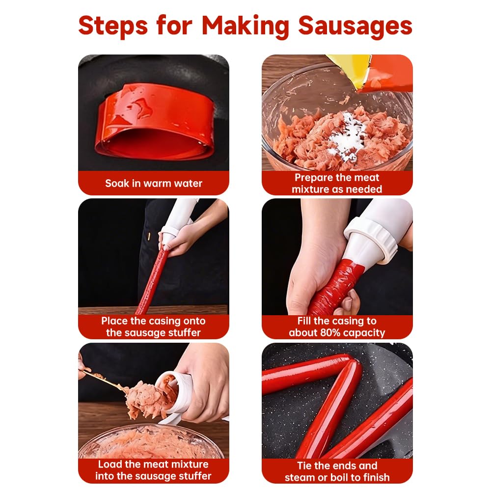 Boyaux En Plastique Pour Saucisses Non Comestibles, Accessoires De Cuisine Résistants Aux Hautes Températures Pour Jambon Et Saucisses Faits Maison