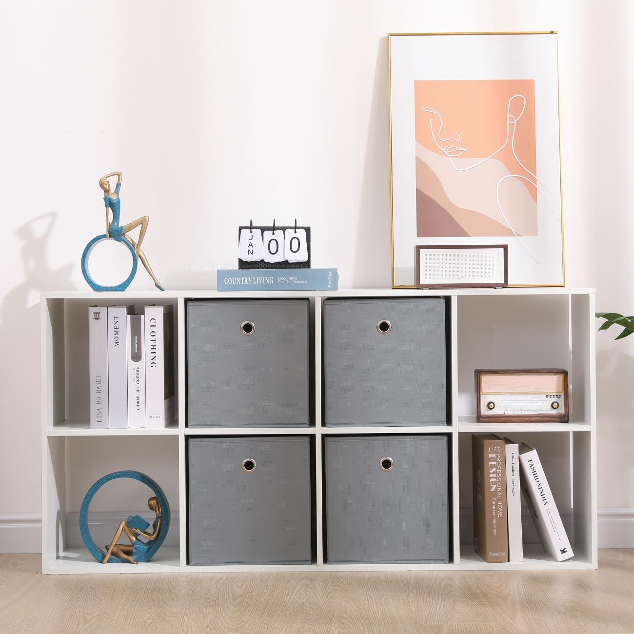 Homullel Foldable Storage Cube Boxes Set of 4, Storage Unit Box with Eyelet - Image 4
