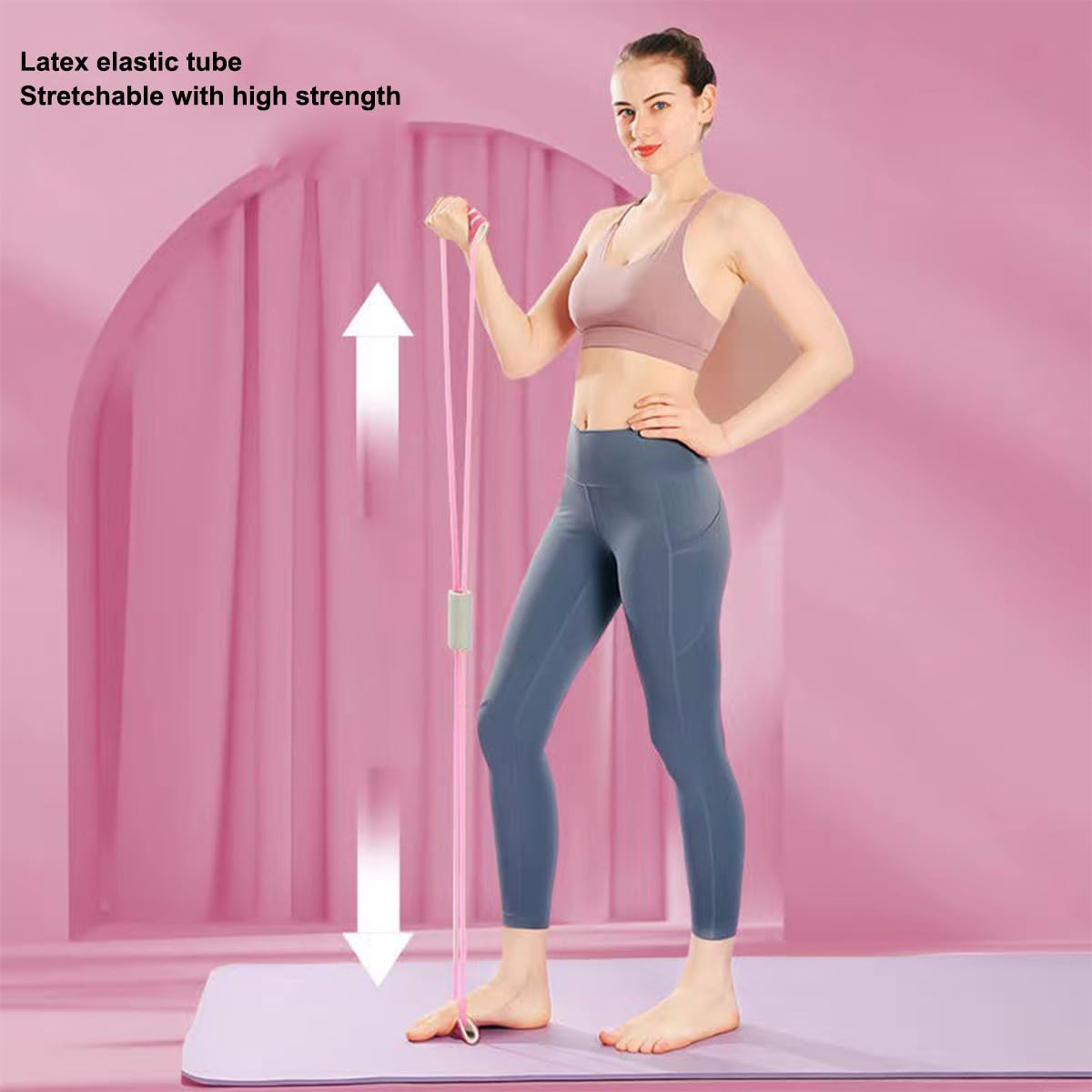 Fascia Elastica A Forma Di 8 Con Manici Saludea - Lattice Resistente Per Allenamento Forza, Stretching E Fisioterapia - Portatile Per Casa E Palestra