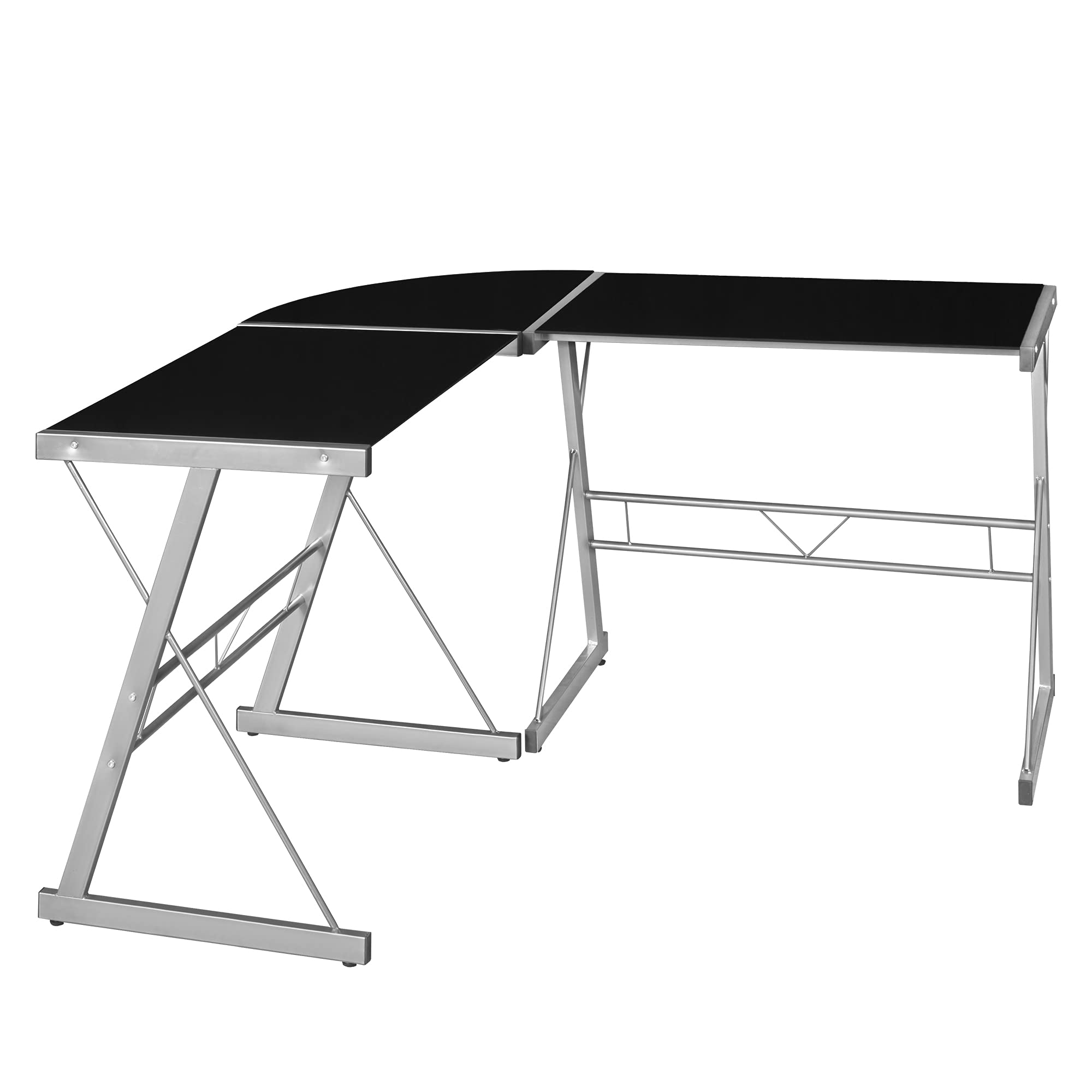 Regency Home Corner Desk, 60 inch, Black Glass